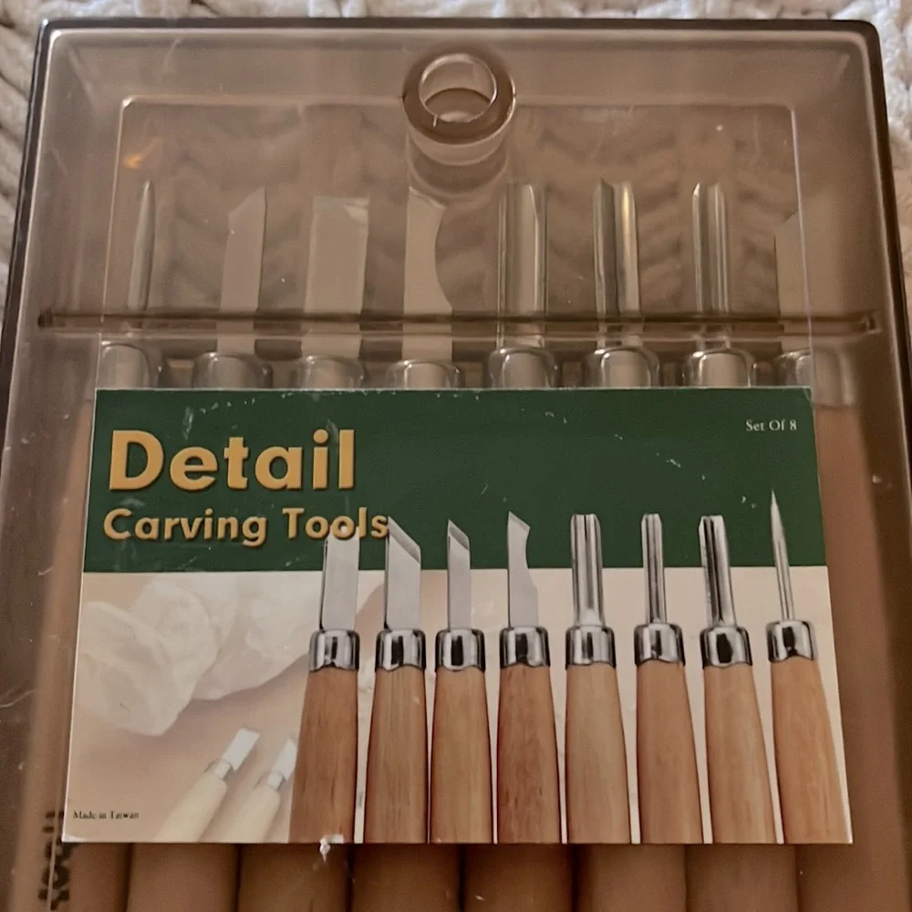 🌟Vintage Taiwan Wooden Fine Art Carving Tools Linoleum Wood Set Eight (x8)🌟 - Picture 2 of 7